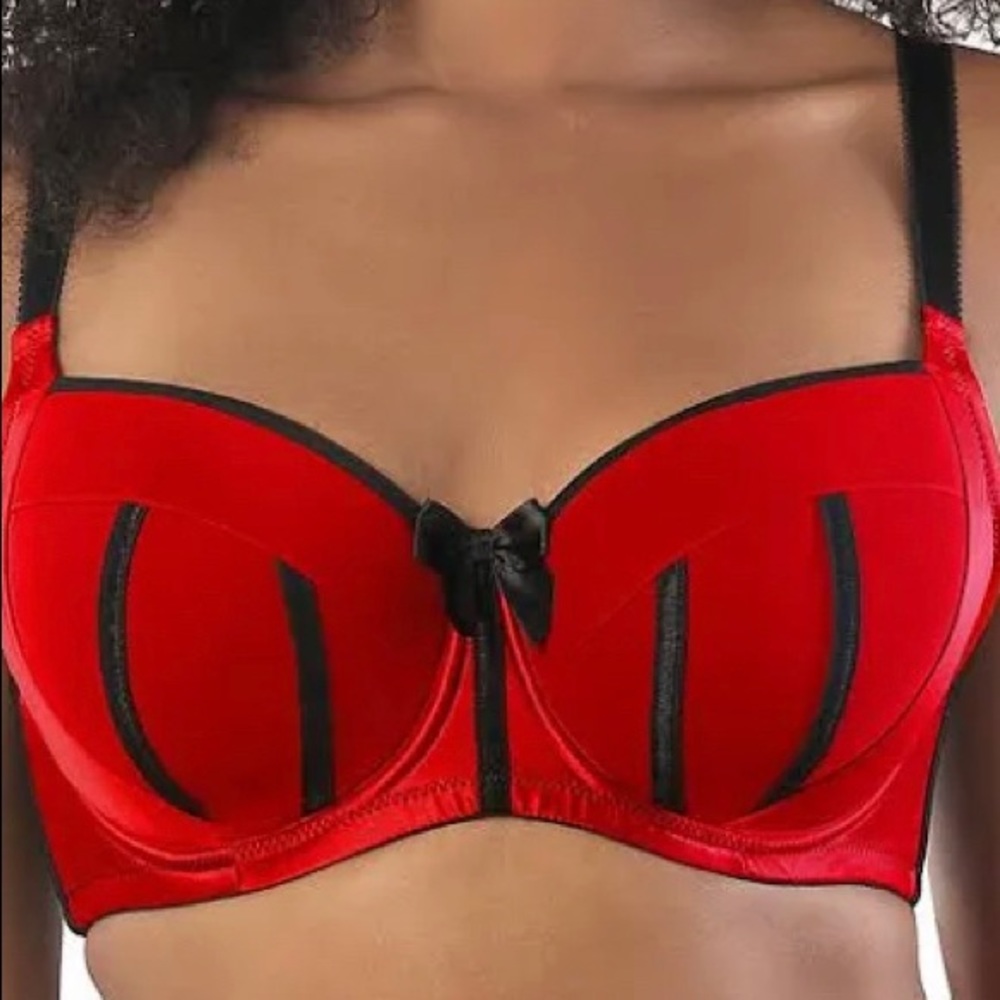Parfait Charlotte US 28J UK 28GG red & black vintage inspired pinup push-up bra